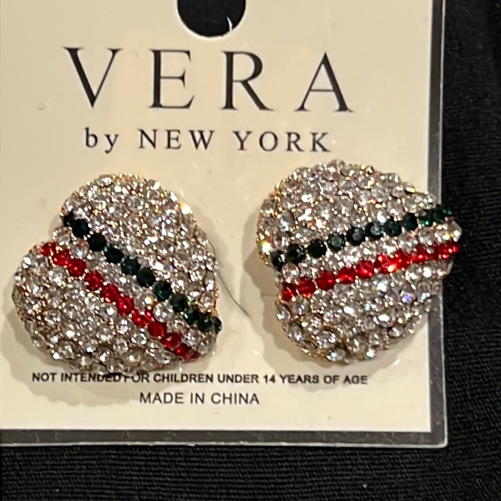 RHINESTONE AND SILVER EARRINGS